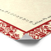 Creme und Red Damask Seekarte Poster (Ecke)
