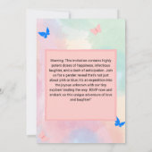 Creme und rosa Minimalistisches Geschlecht offenba Einladung (Rückseite)