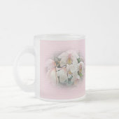 Creme und rosa Orchideen auf rosa Mattglastasse (Links)