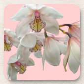 Creme und rosa Orchideen Untersetzer (Vorderseite)