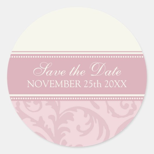 Creme und rosa Save the Date Umschlag Aufkleber (Vorderseite)