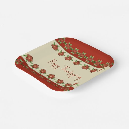 Creme und rostiger Orangenfall Pappteller (Gewinkelt)