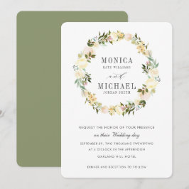 Creme und Sage | Botanische Blumenzeremonie Einladung