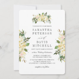 Creme und Sage | Botanische Chic Floral Wedding Einladung