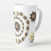 Creme und. Schokolade Brown Floral Milchtasse (Rechte Ecke)