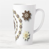 Creme und. Schokolade Brown Floral Milchtasse (Rechts)