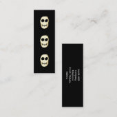 Creme und Schwarzer Schädel. Primitiver Stil. Mini Visitenkarte (Vorne/Hinten)