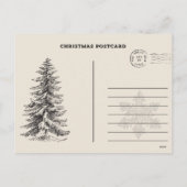 Creme und Schwarzer Weihnachtsbaum Weihnachtskarte Feiertagspostkarte (Rückseite)