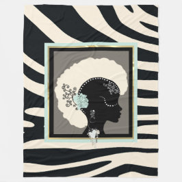 Creme und schwarzer Zebradruck auf Punk Fleecedecke