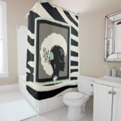Creme und schwarzer Zebradruck Duschvorhang (Beispiel)