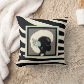 Creme und schwarzer Zebradruck Kissen (Decke)