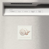 Creme und Tan Coastal Seashell personalisiert Magnet (In Situ (Geschirrspüler))