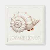 Creme und Tan Coastal Seashell personalisiert Magnet (Vorne)
