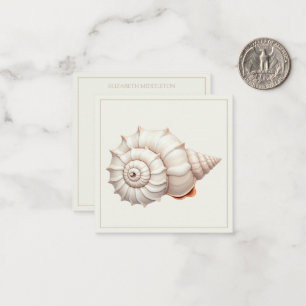 Creme und Tan Coastal Seashell personalisiert Mitteilungskarte