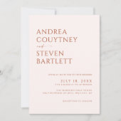 Creme und Terracotta-Hochzeit im Herbst Einladung (Vorderseite)