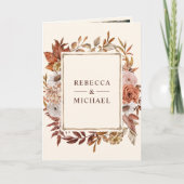 Creme und Terrakotta Blumen QR-Code Hochzeit Einladung (Vorderseite)