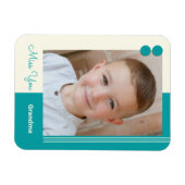 Creme und Türkis vermissen Oma Foto Magnet (Horizontal)