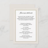 Creme und Weiß | Unterkünfte Begleitkarte (Vorne/Hinten)