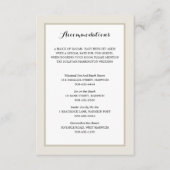 Creme und Weiß | Unterkünfte Begleitkarte (Vorderseite)