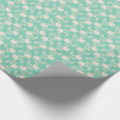 Creme und weiße Viktorianische Blumenweine Geschenkpapier (Ecke)