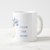Creme-Vase Lila Iris-Blumen Jumbo-Tasse (Vorderseite Rechts)