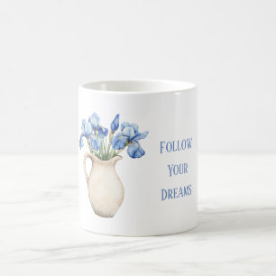 Creme-Vase Lila Iris-Blumen Kaffeetasse