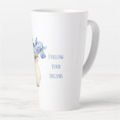 Creme-Vase Lila Iris-Blumen Milchtasse (Rechte Ecke)