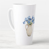 Creme-Vase Lila Iris-Blumen Milchtasse (Linke Ecke)