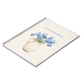 Creme-Vase Lila Iris-Blumen   Notizblock (Linke Seite)