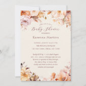 Creme Vintag Floral Fall Baby Dusche Einladung (Vorderseite)