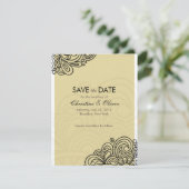 Creme Vintag Swirl Save the Date (Stehend Vorderseite)