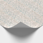 Creme Vintag Viktorianisch Damask Nahtloses Muster Geschenkpapier (Ecke)