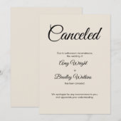 Creme Wedding Cancement Announcement Elegante Kart Einladung (Vorne/Hinten)