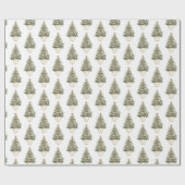 Creme-Weihnachtsbaum-Ornament Geschenkpapier (Flach)