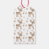 Creme-Weihnachtshirsche Geschenkanhänger (Rückseite)
