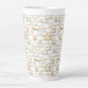 Creme Weiß Graue Faux Steine   Milchtasse