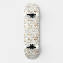 Creme Weiß Graue Faux Steine Skateboard