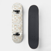 Creme Weiß Graue Faux Steine   Skateboard (Vorderseite)