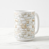 Creme Weiß Graue Kunststeine Kaffeetasse (VorderseiteRechts)