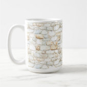 Creme Weiß Graue Kunststeine Kaffeetasse (Links)
