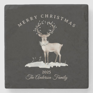Creme Weiße Rentiere Weihnachtsgeschenk Steinuntersetzer