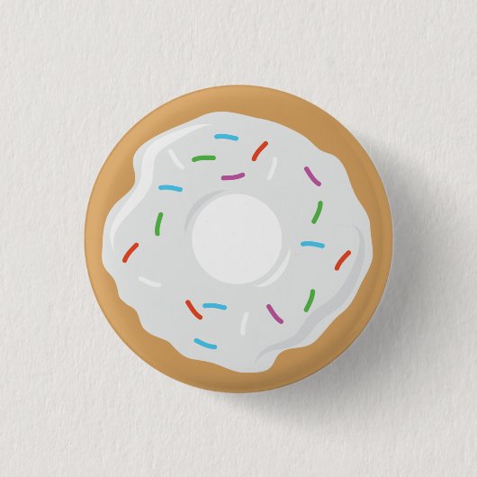 Creme-weißes Krapfen-Button Button (Vorderseite)