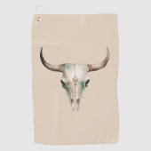 Creme Western Cowboy Bull Horns Golfhandtuch (Vorderseite)