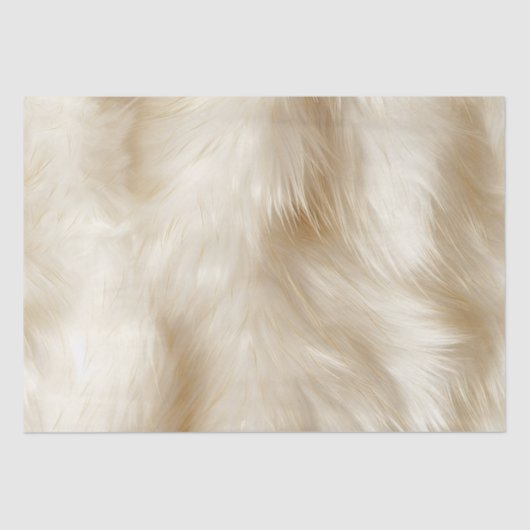 Creme White Animal Fell Seidenpapier (Vorderseite)