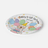 Creme White Cockapoo Cavapoo Dog Geburtstag Pappteller (Schrägansicht)