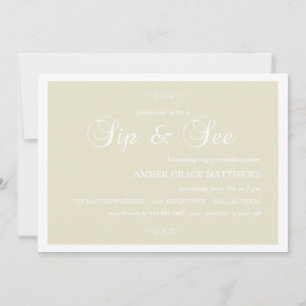 Creme & White Damask Sip und Einladung sehen
