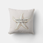 Creme White Gold Starfish Beach Kissen (Vorderseite)