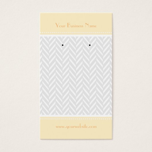Creme White Gray Herringbone Earring Cards (Vorderseite)
