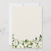 Creme White Greenerenery Bouquet Floral Baby Dusch Einladung (Rückseite)