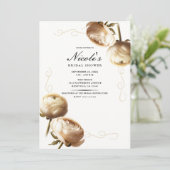 Creme & White Ranunculus Brautparty Einladung (Stehend Vorderseite)